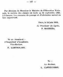 DISTRIBUTION DES PRIX 1959 60 LYCEE LAMORICIERE (146) DE PIERRE SOTO